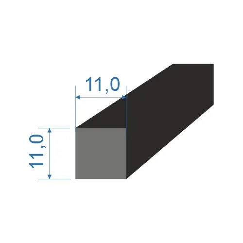 0539011 Pryžový profil 11x11mm NBR 70°Sh čtvercový Novinka